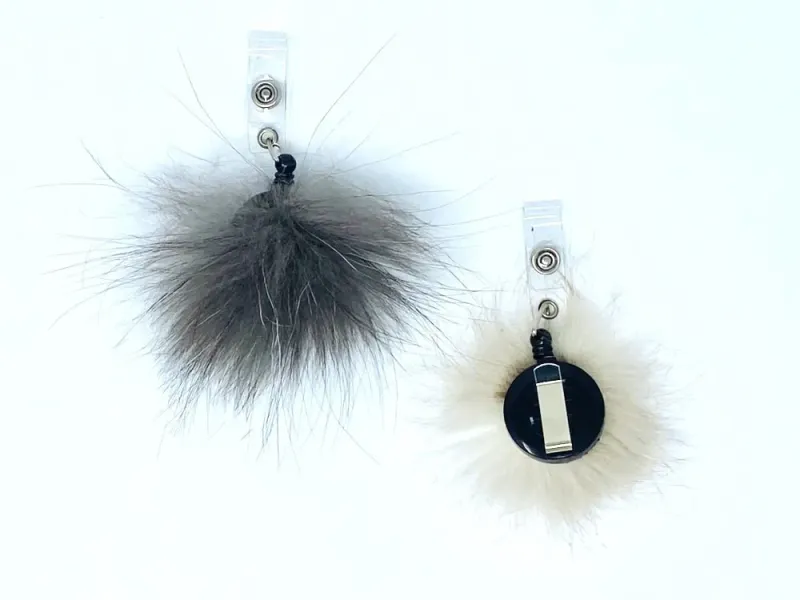Lynx and Fox Fur Badge Clip