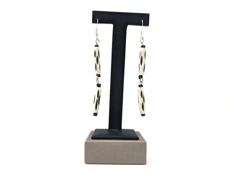 Buffalo Bone Stylized Dangle Earrings