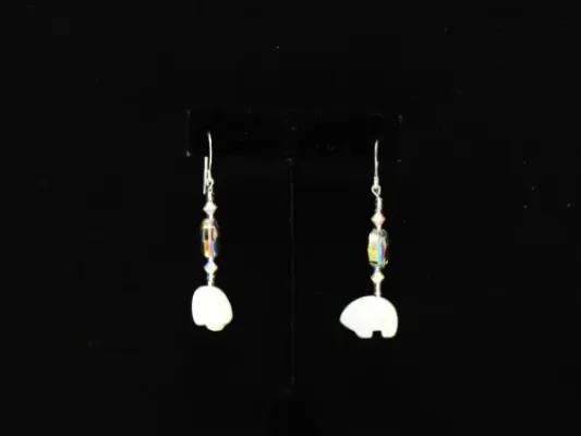 Polar Bear Mother of Pearl Sparkle Earrings