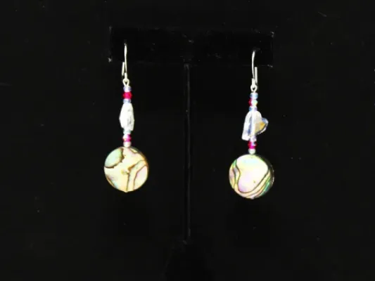 Heart Abalone Sparkle Earrings