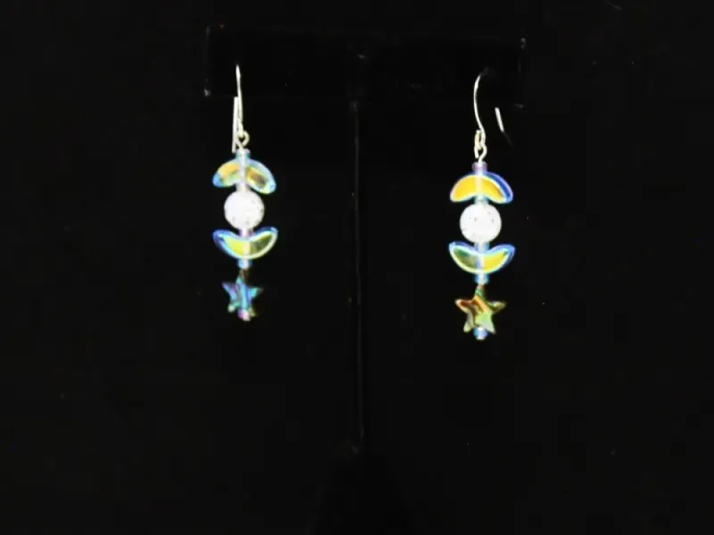 Star Flower Abalone Sparkle Earrings