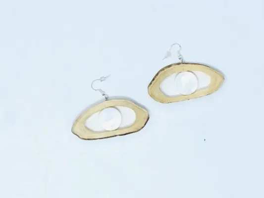 Caribou Ovoid With Mother of Pearl Earrings