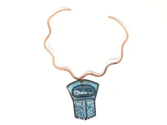 Large Copper Tin’aa Pendant With Omega 