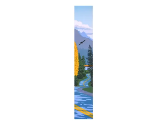 Yellow Stripes in Alaska  12"x2" original serigraph
