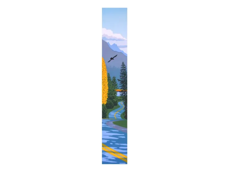 Yellow Stripes in Alaska  12"x2" original serigraph