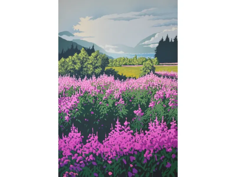 Fireweed Fields  18"x12" original serigraph
