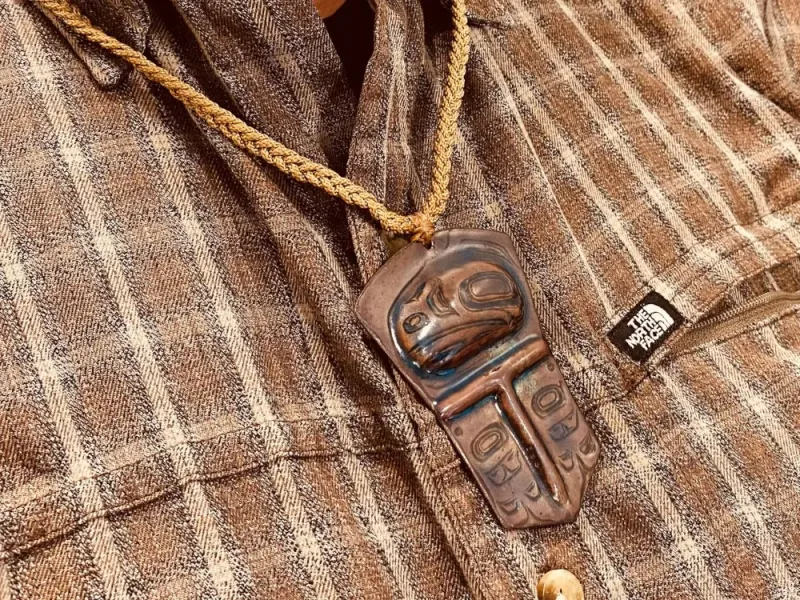 Natural Copper Tin’aa Pendant With Cord