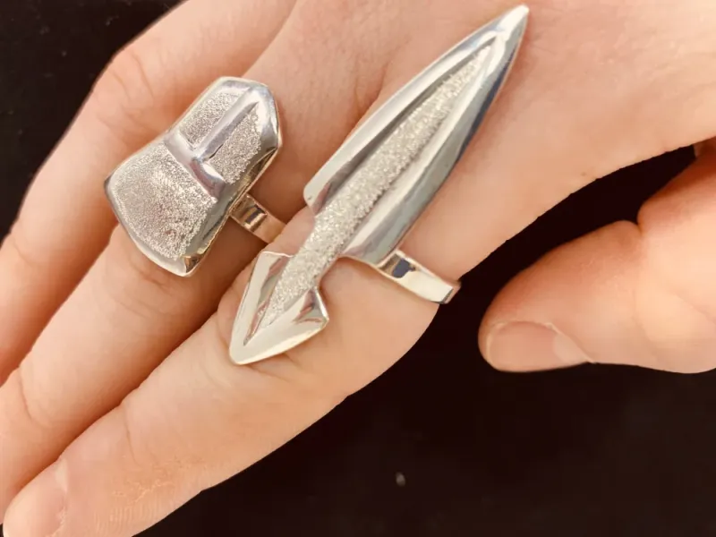 Copper Tin'aa and Dagger Sterling Silver Rings