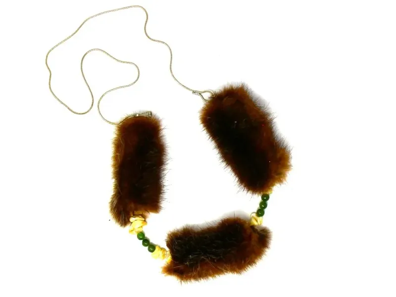 Sea Otter Fur Beaded Necklace