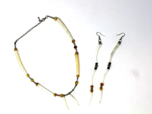 Dentillium Necklace And Earring Set