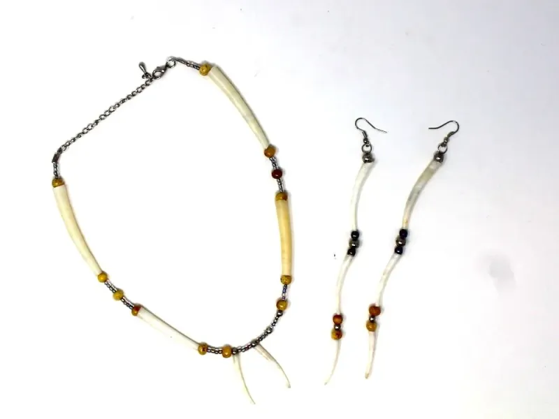Dentillium Necklace And Earring Set