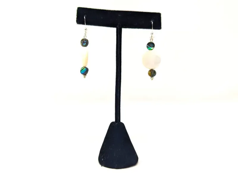 Mother of Pearl Abalone Round Earrings