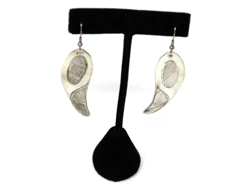 Feather Totemic Earrings in Sterling Silver