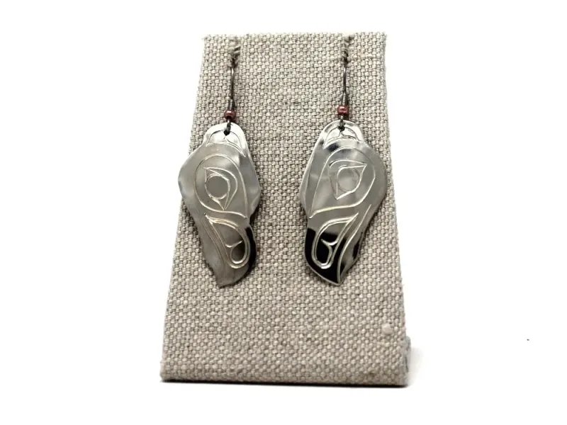Raven Totemic Earrings in Sterling Silver