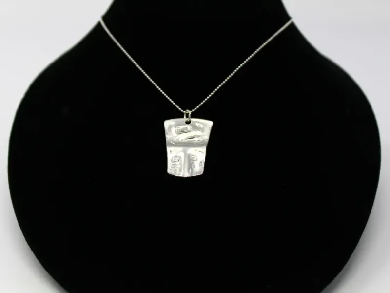 Raven Totemic Copper Tin'aa Pendant in Sterling Silver