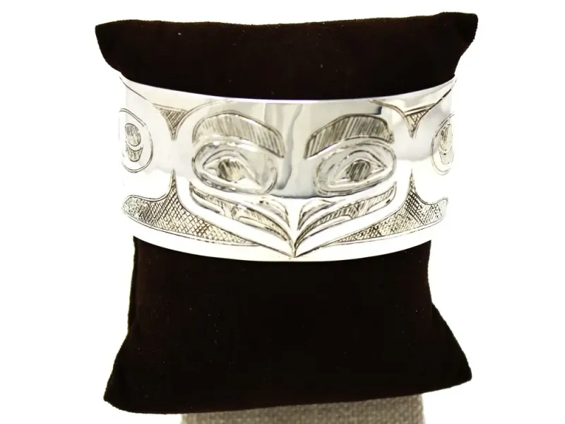 Eagle Totemic Cuff Bracelet in Sterling Silver