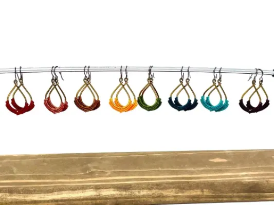 Mini Macramé Teardrop Earrings