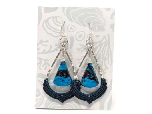 Chrysocolla Macramé Earrings