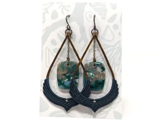 Parrot Wing Macramé Earrings