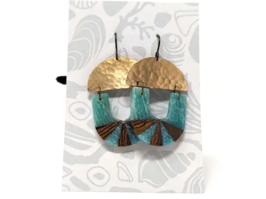 Amazonite & Boulder Opal Earrings