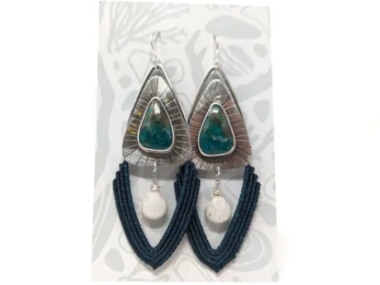 Peruivan Opal Macramé Earrings