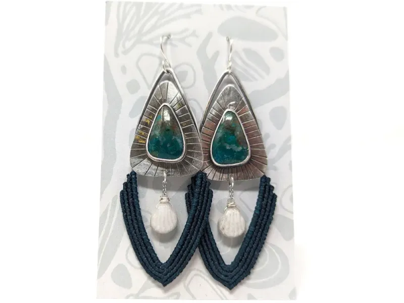 Peruivan Opal Macramé Earrings