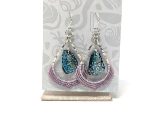 Turquoise Macramé Earrings