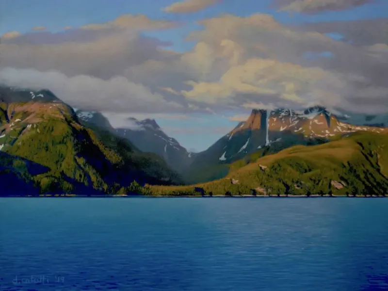 Across the Lynn Canal from Viking Cove,  18"x24" original pastel