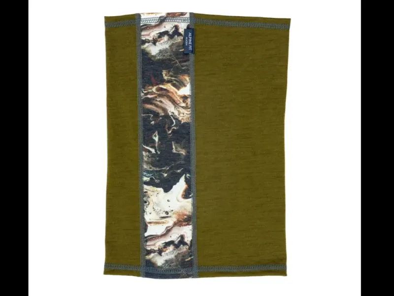 Made in Alaska Geo Merino Wool Neck Gaiter - Kelp Green