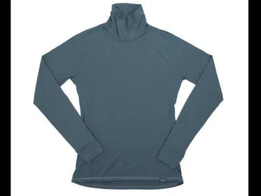 Made in Alaska Women's Merino Wool Isostatic T-Neck Top - Slate