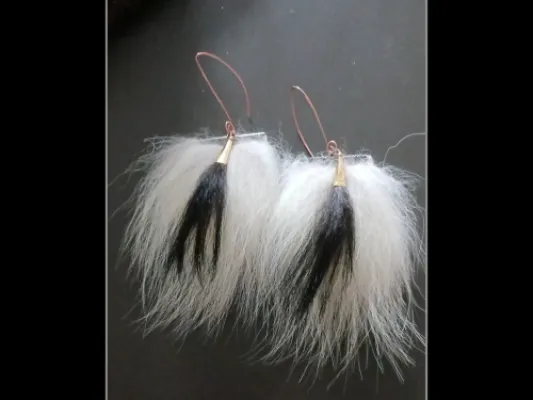 Wolf and Black Bear Fur Earrings