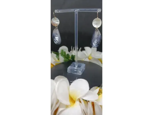 Mussel & Abalone Disc Earrings