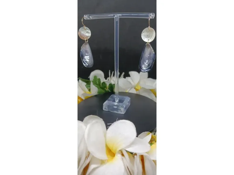 Mussel & Abalone Disc Earrings