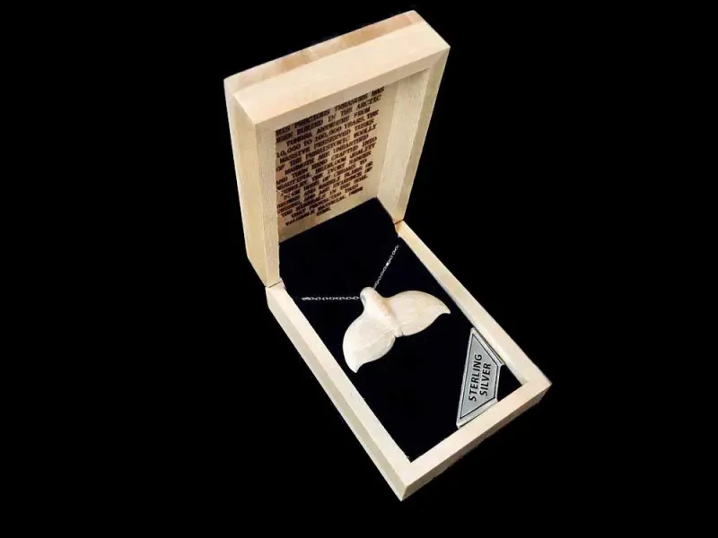 Woolly Mammoth Ivory Whale Tail Pendant