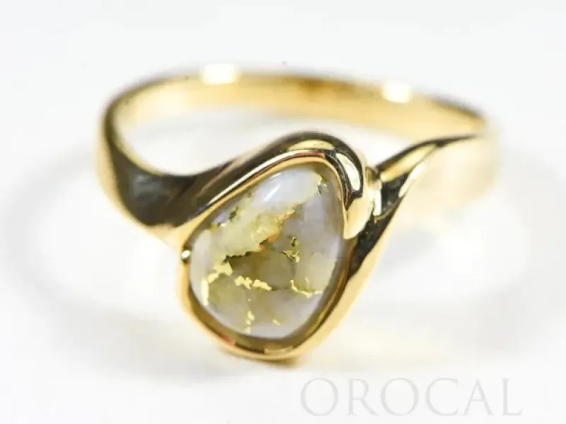 Orocal Small Naturally Shaped Gold Quarts Ladies Ring- RL637Q