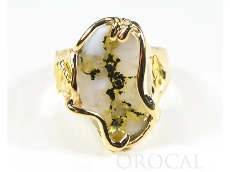 Orocal Naturally Shaped Gold Quarts Ladies Ring With Gold Nuggets- RL232XLQ