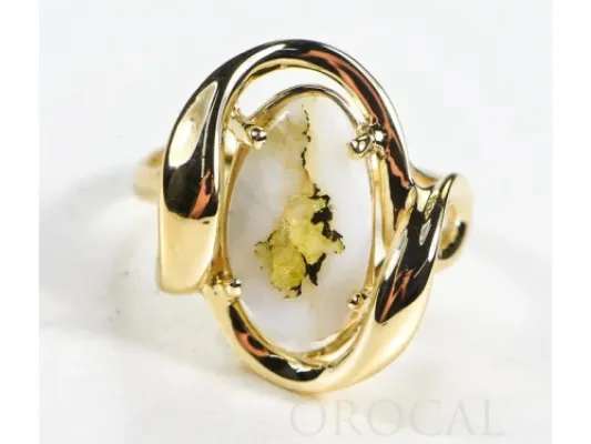 Orocal Natural Shaped Gold Quarts Ladies Ring-RL1028Q