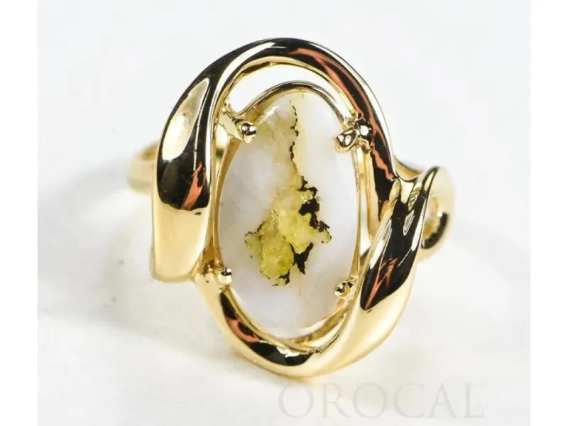 Orocal Natural Shaped Gold Quarts Ladies Ring-RL1028Q