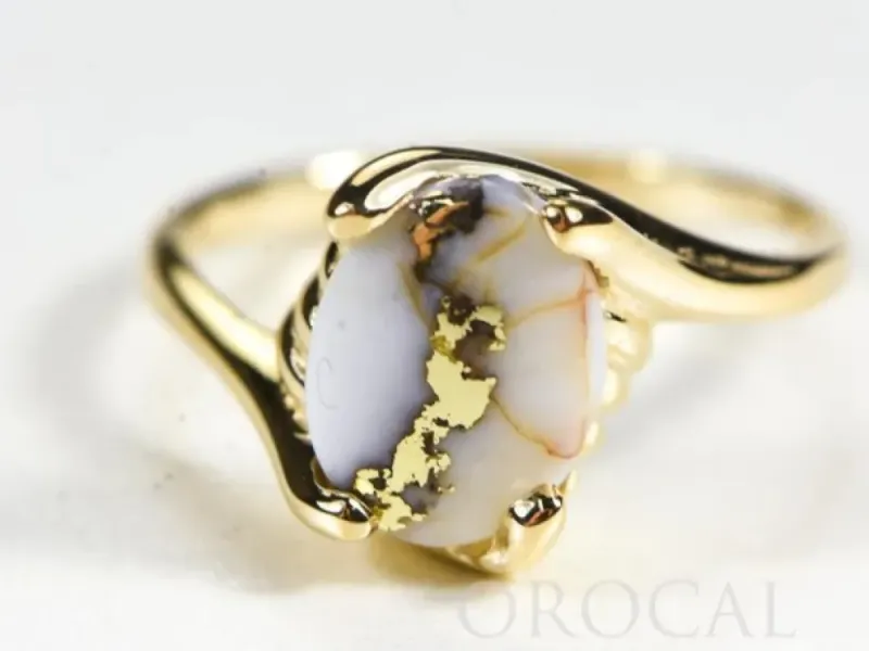 Orocal Oval Shaped Gold Quarts Ladies Ring-RL1010Q