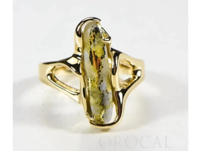 Orocal Natural Long Shaped Gold Quarts Ladies Ring- RL999Q