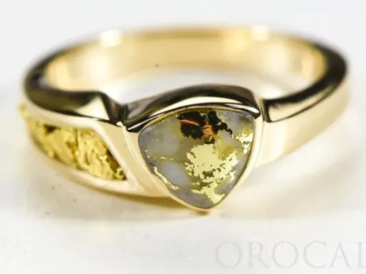 Orocal Gold Quartz Triangle With Gold Nuggets -RLL1090NQ