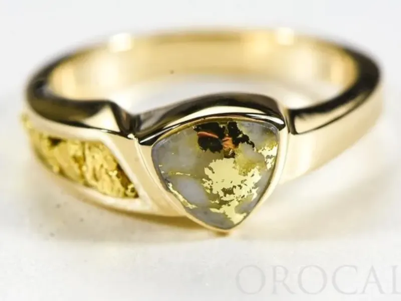 Orocal Gold Quartz Triangle With Gold Nuggets -RLL1090NQ