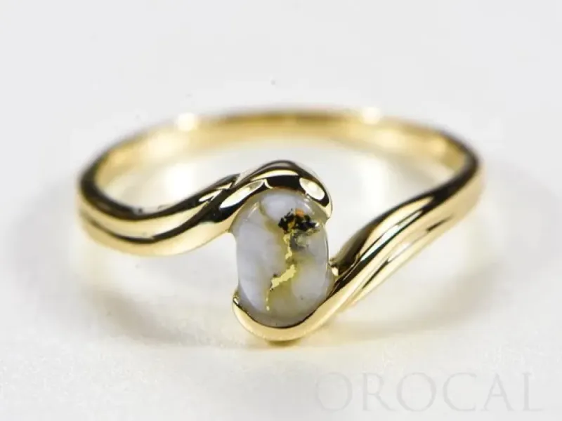 Orocal Small Wave Shaped Gold Quarts Ladies Ring-  RLJ30Q