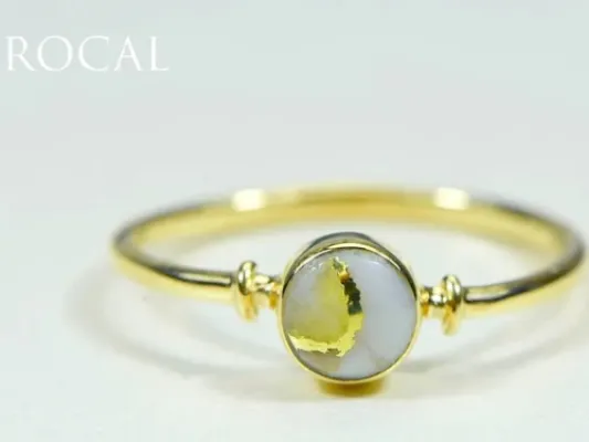 Orocal Small Oval Gold Quartz Ladies Ring-RL680Q