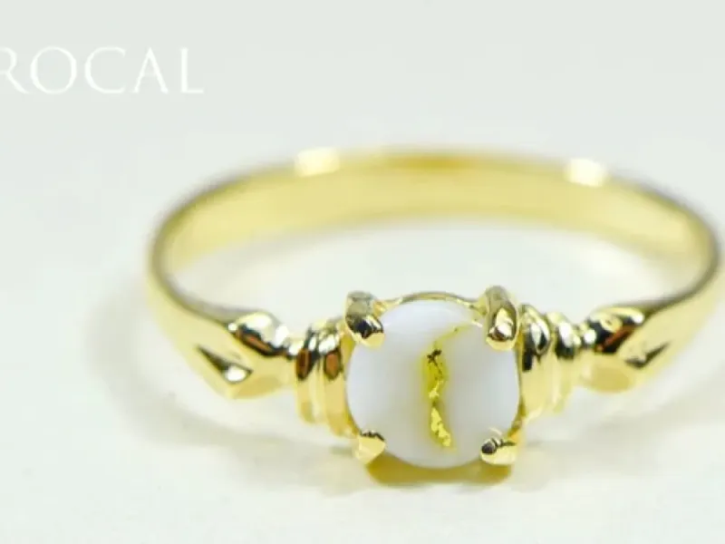 Orocal Elegant Oval Gold Quartz Ladies Ring-RL681Q5MM
