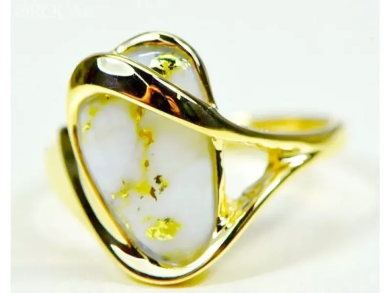 Orocal Free-Form Gold Quartz Ladies Ring-RL549Q