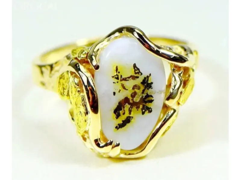 Orocal Free-Form Gold Quartz With Gold Nuggets -RL232Q