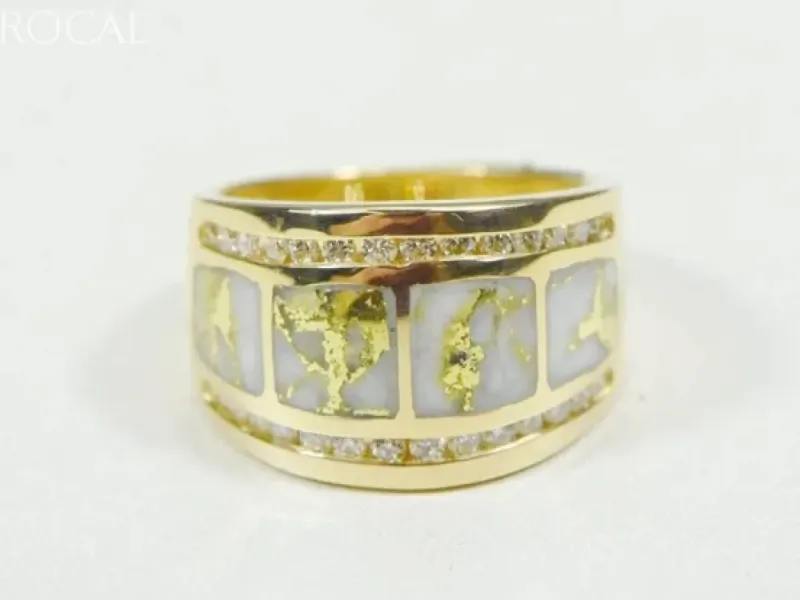 Orocal Gold Quartz With Diamonds Ladies Ring -RL892D60Q