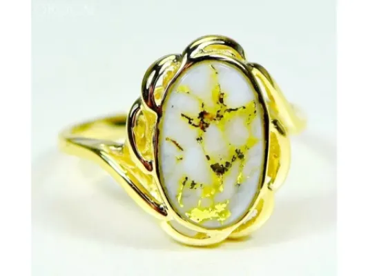 Orocal Oval Gold Quarts Ladies Ring-RL754Q