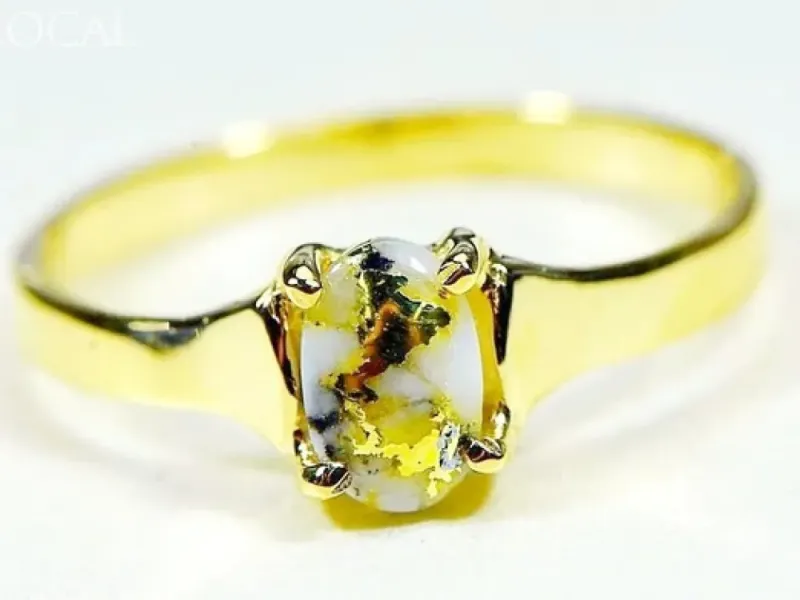 Orocal Elegant Gold Quarts Ladies Ring-RLDL19Q7*5